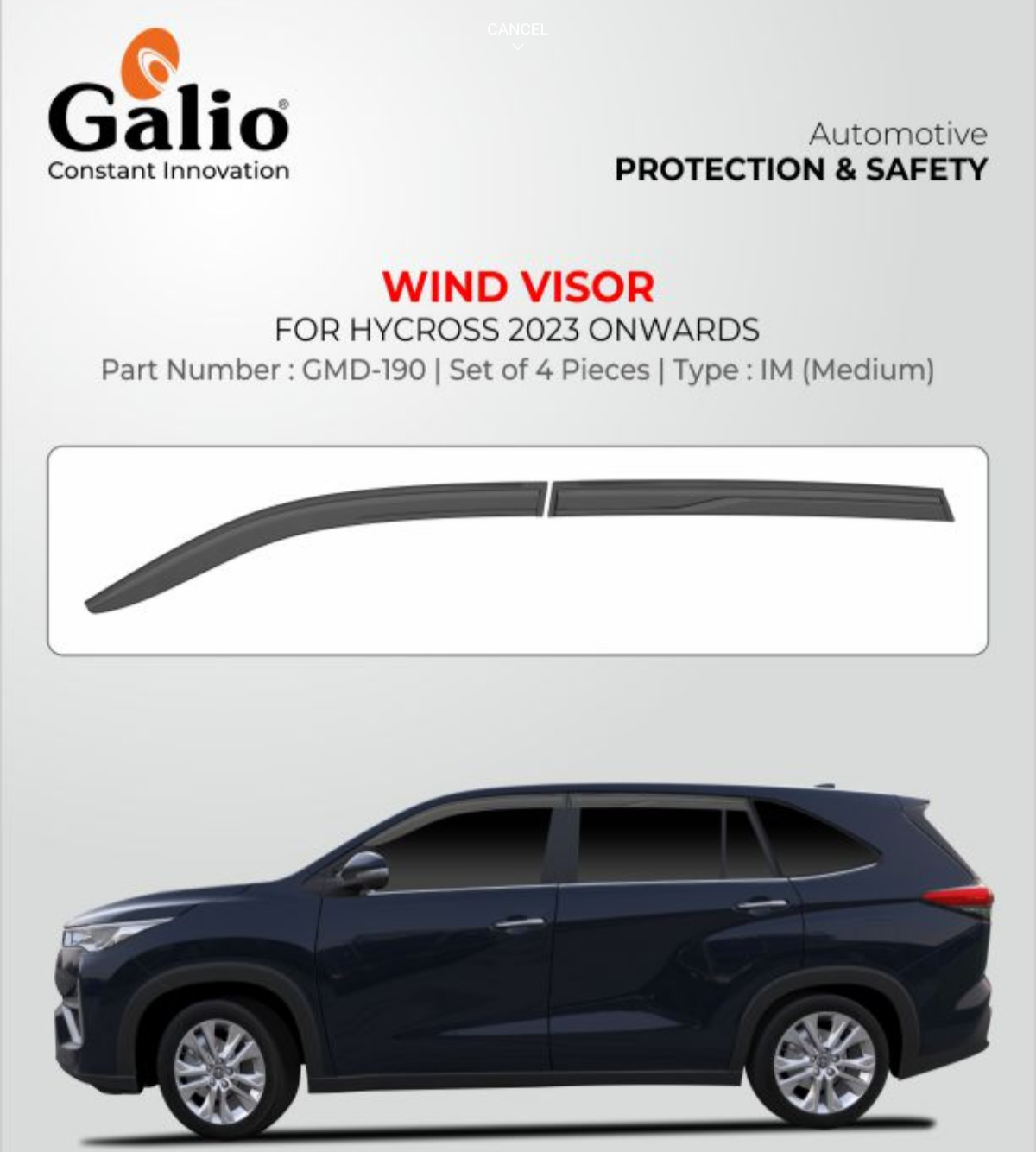 Toyota HyCross Door visor SL